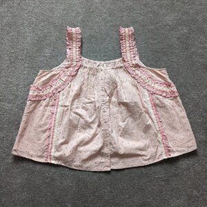 House of Harlow 1960 peach red embroidered cotton blouse Womens